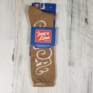 NWT Justin Boots Fashion Cushioned Sole Over The Calf Socks Women's Size Small